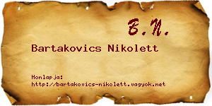 Bartakovics Nikolett névjegykártya